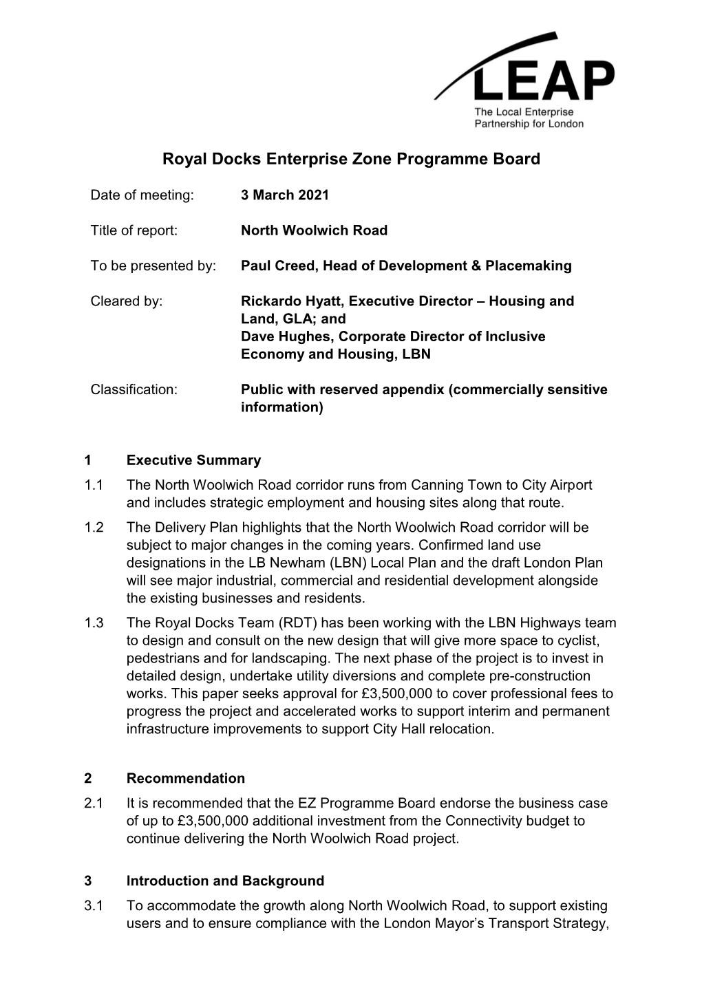 North Woolwich Road Project