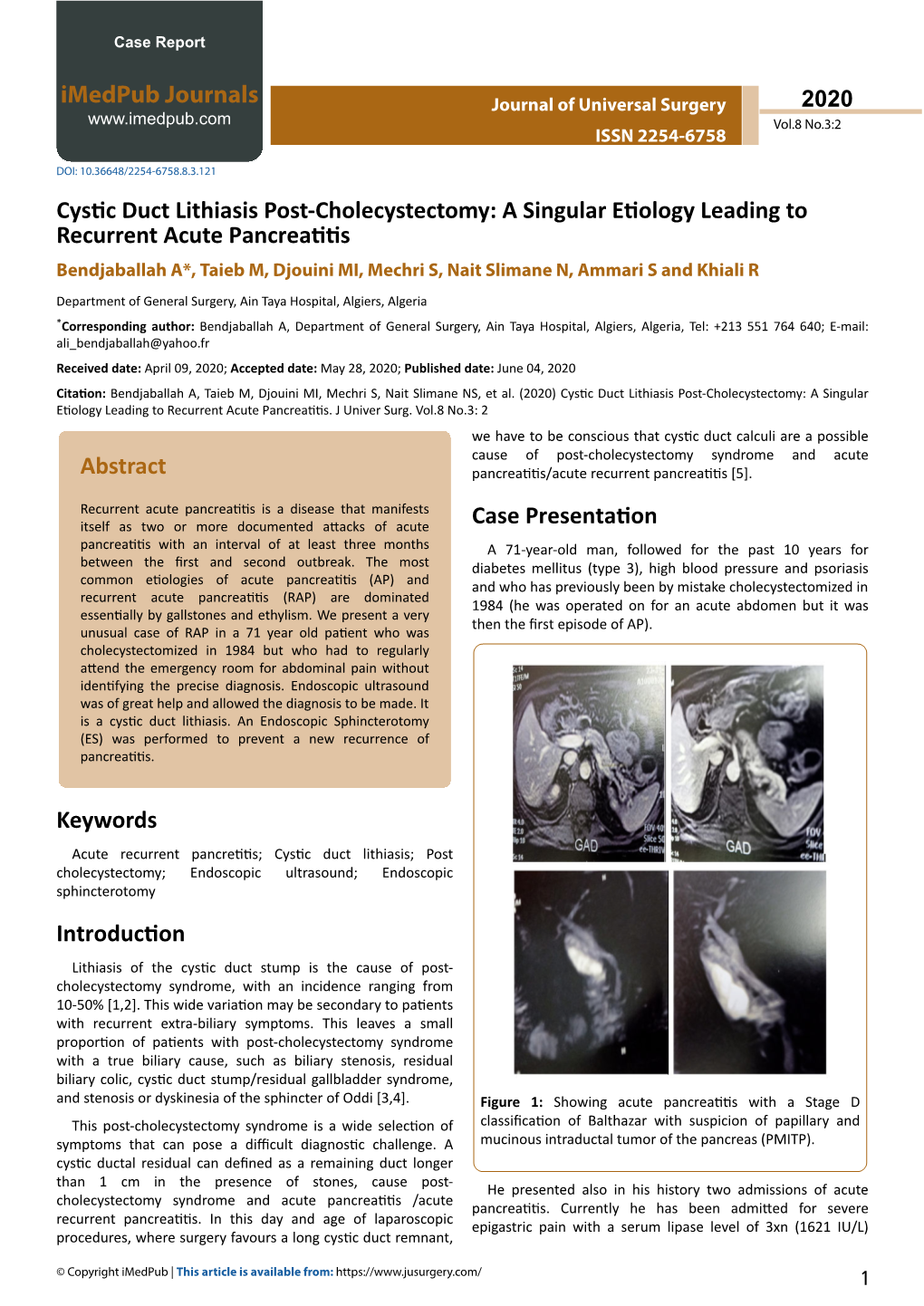 Cystic Duct Lithiasis Post-Cholecystectomy: a Singular