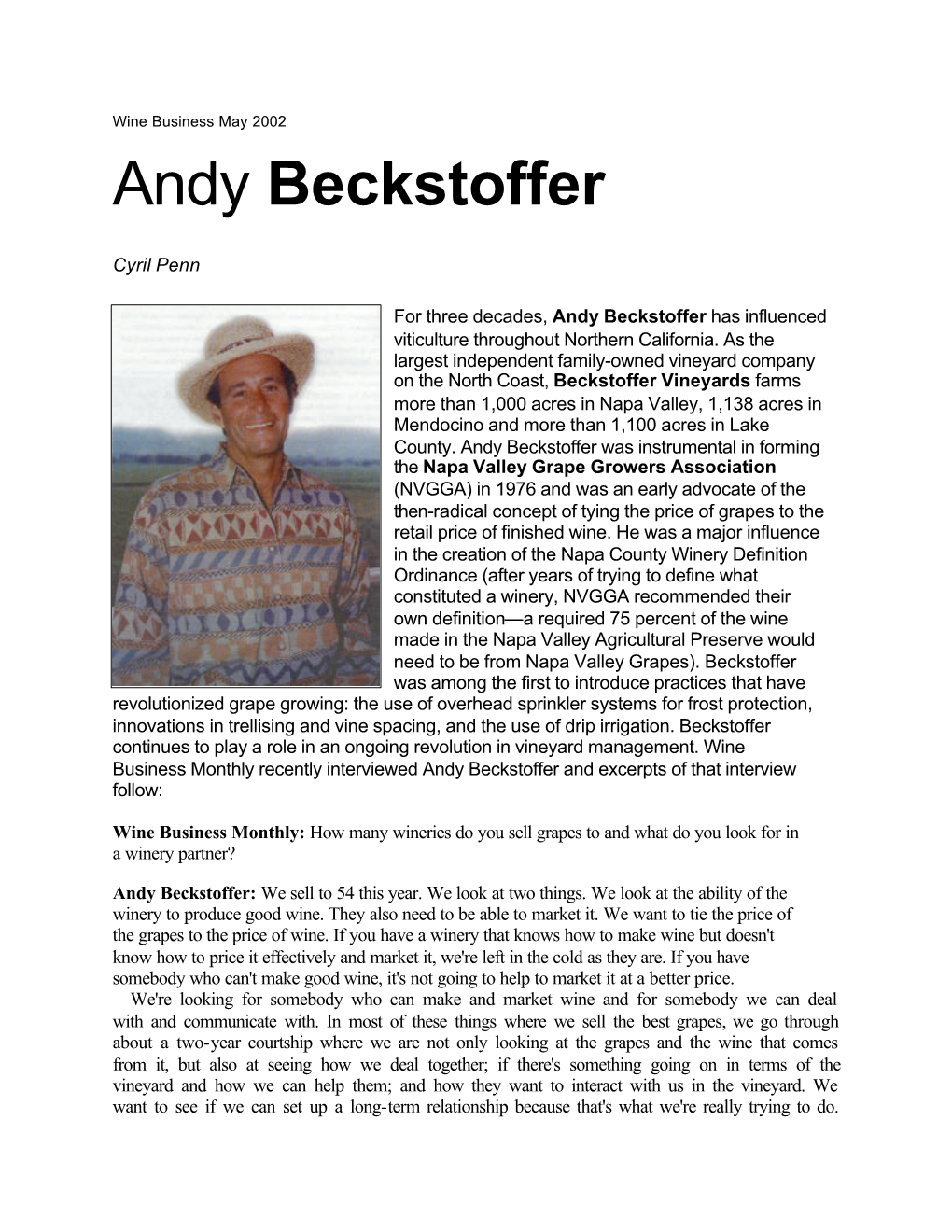 Andy Beckstoffer