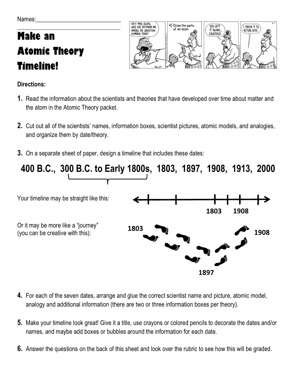 Make an Atomic Theory Timeline!