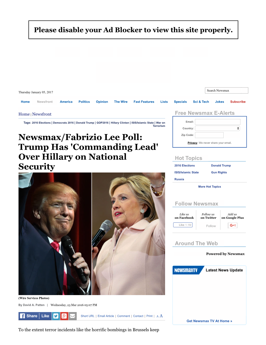 Newsmax/Fabrizio Lee Poll: Trump