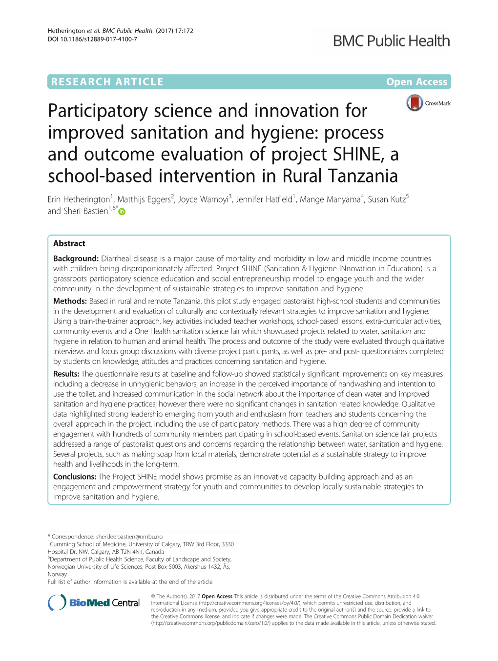 Participatory Science and Innovation for Improved Sanitation and Hygiene