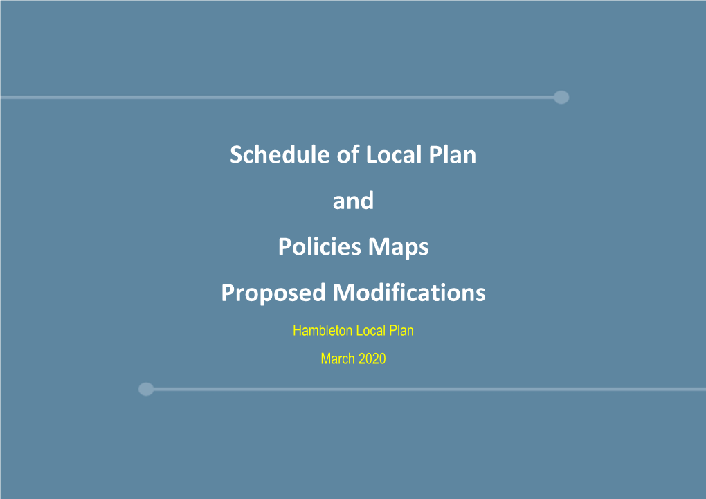 Schedule of Local Plan and Policies Maps Proposed Modifications