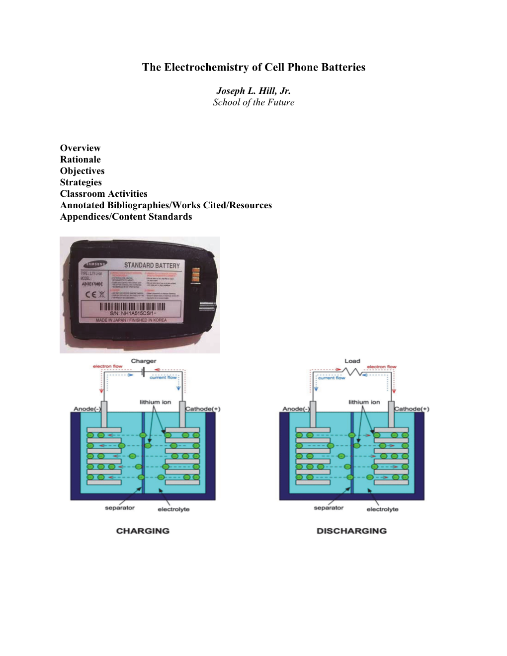 The Electrochemistry of Cell Phone Batteries