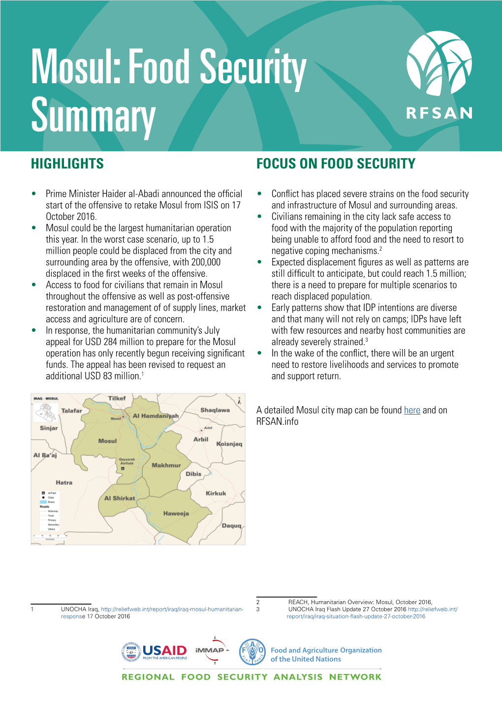 Mosul: Food Security Summary