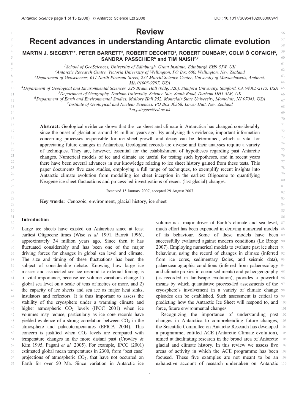 Review Recent Advances in Understanding Antarctic Climate