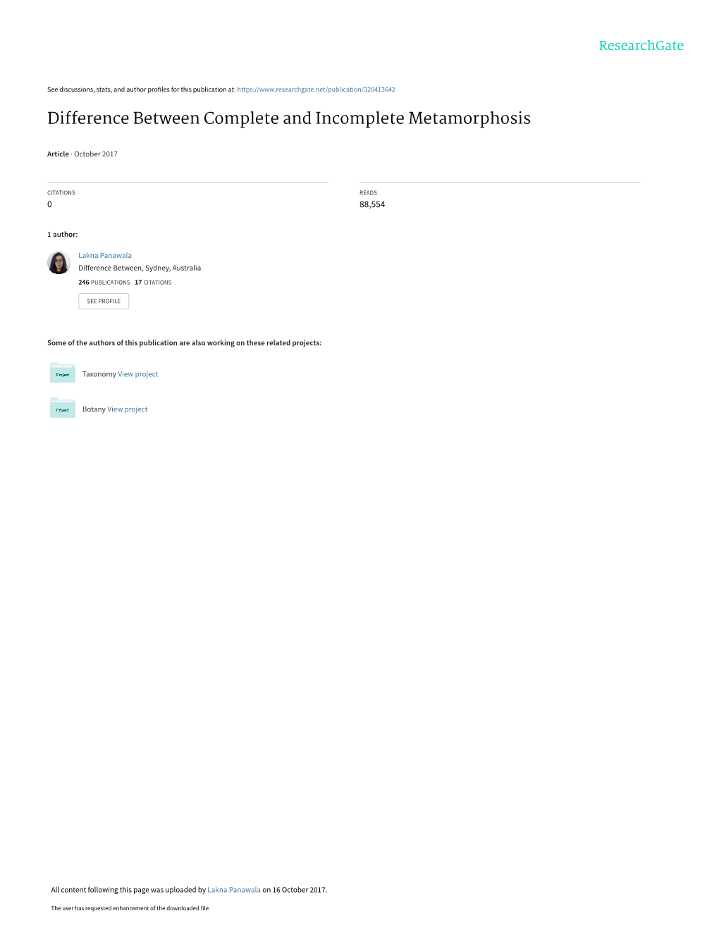 Difference Between Complete and Incomplete Metamorphosis