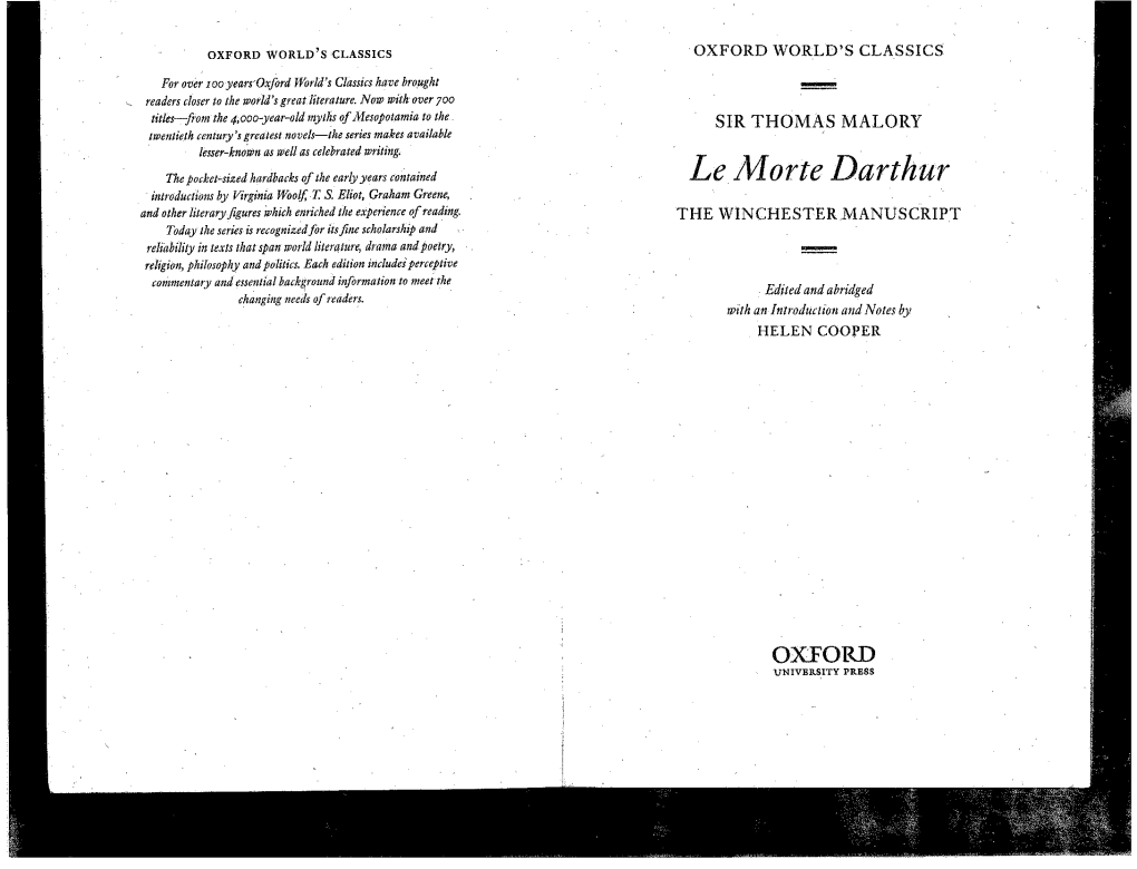 Le Morte Darthur Introductions by Virginia Woolf: -T