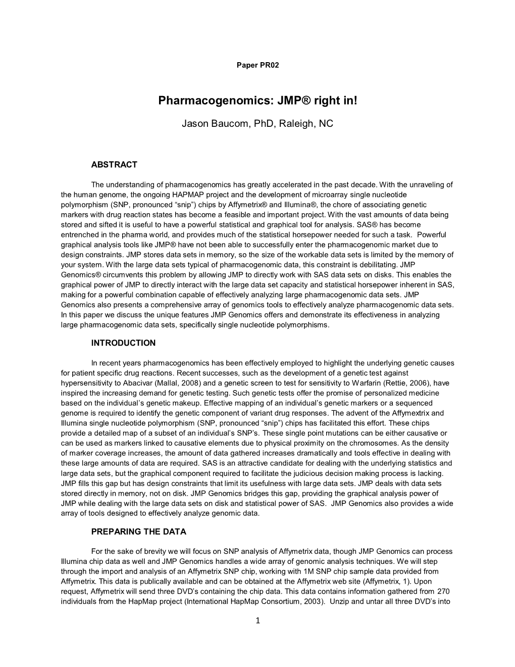 Pharmacogenomics: JMP® Right In!