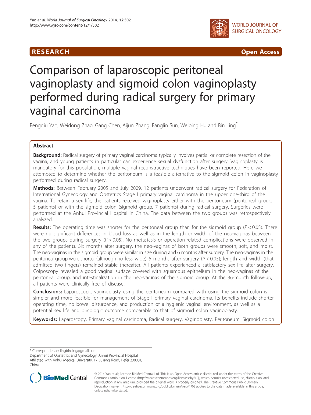 Comparison of Laparoscopic Peritoneal Vaginoplasty And