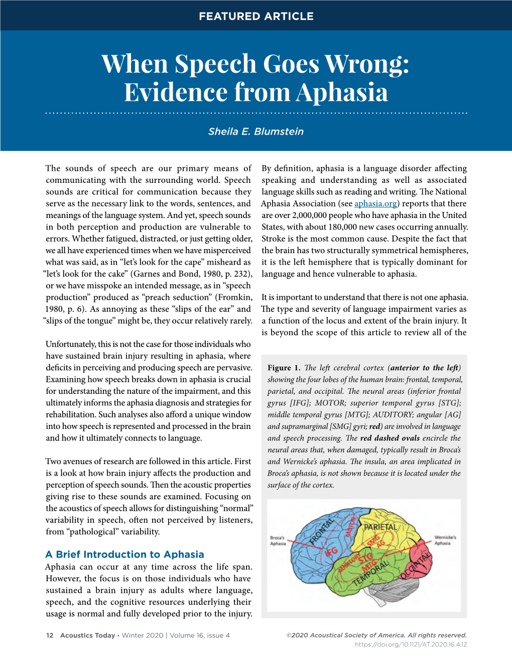 When Speech Goes Wrong: Evidence from Aphasia