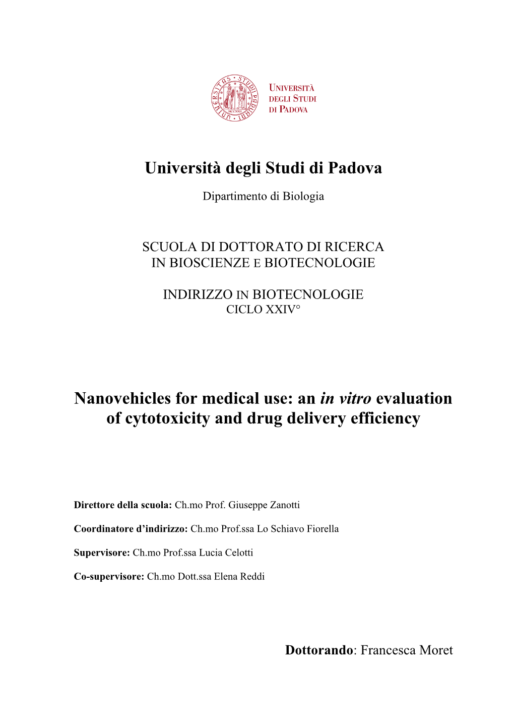 An in Vitro Evaluation of Cytotoxicity and Drug Delivery Efficiency