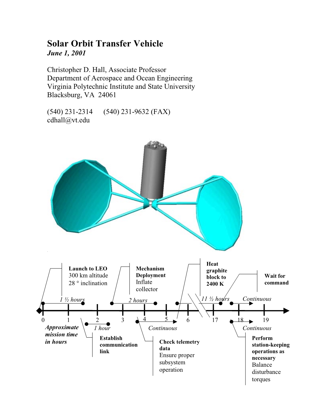 Solar Orbit Transfer Vehicle June 1, 2001