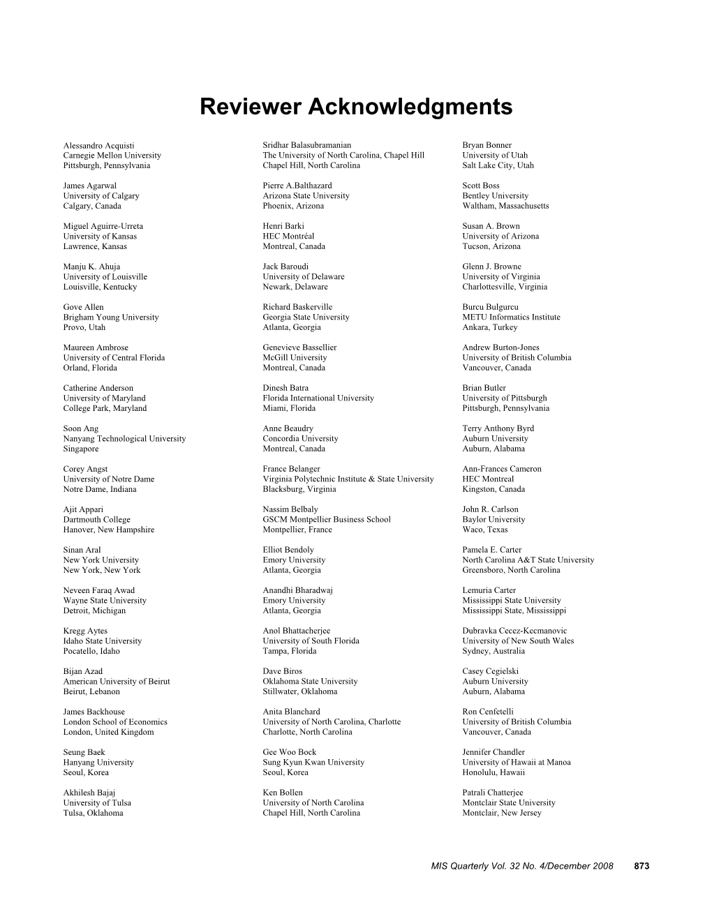 Reviewer Acknowledgments, 2008