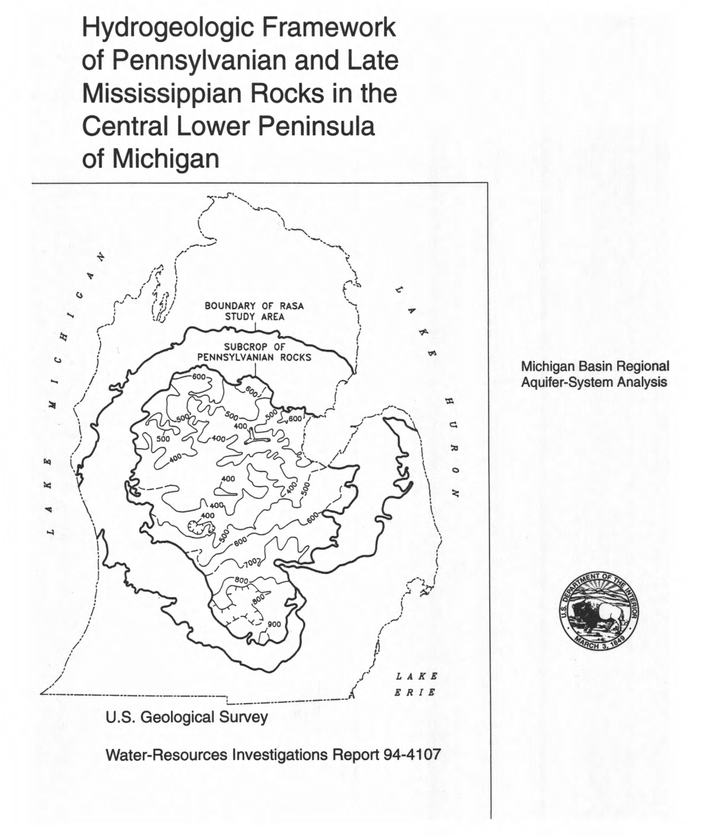 Hydrogeologic Framework of Pennsylvanian and Late Mississippian Rocks in the Central Lower Peninsula of Michigan