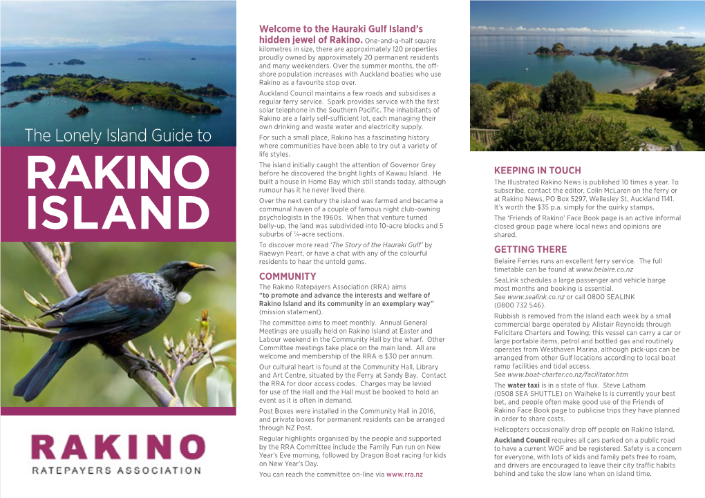 The Lonely Island Guide to Rakino Island