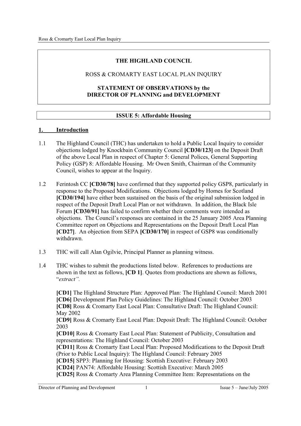 The Highland Council Ross & Cromarty East Local Plan