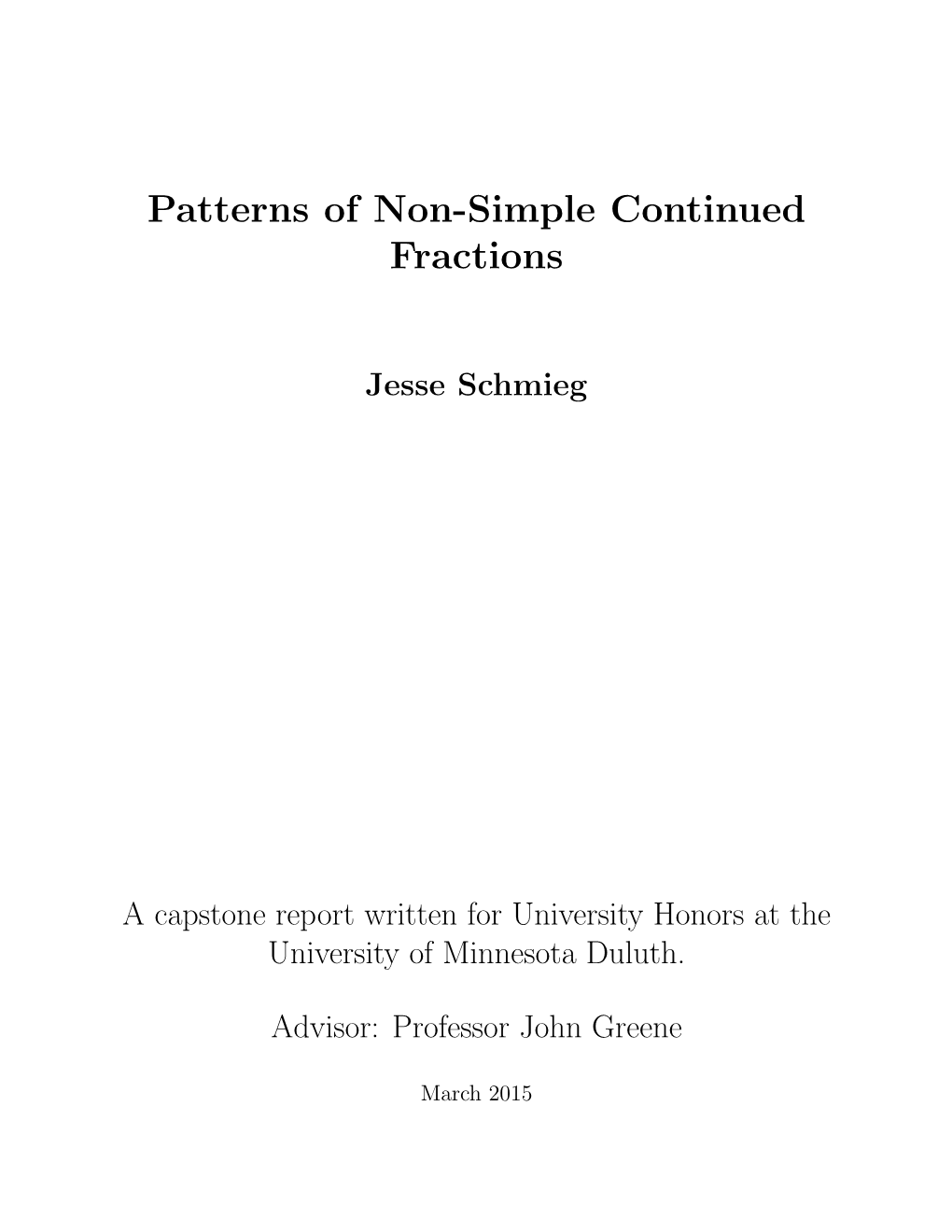 Patterns of Non-Simple Continued Fractions