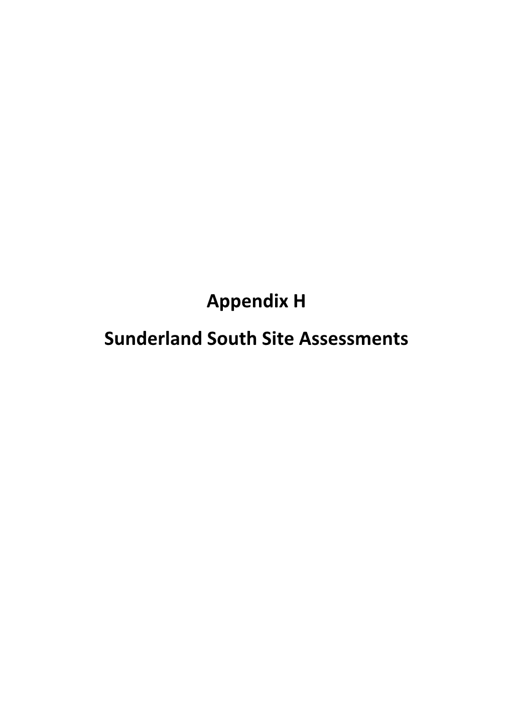 Appendix H Sunderland South Site Assessments List of SHLAA Sites (Sunderland South)