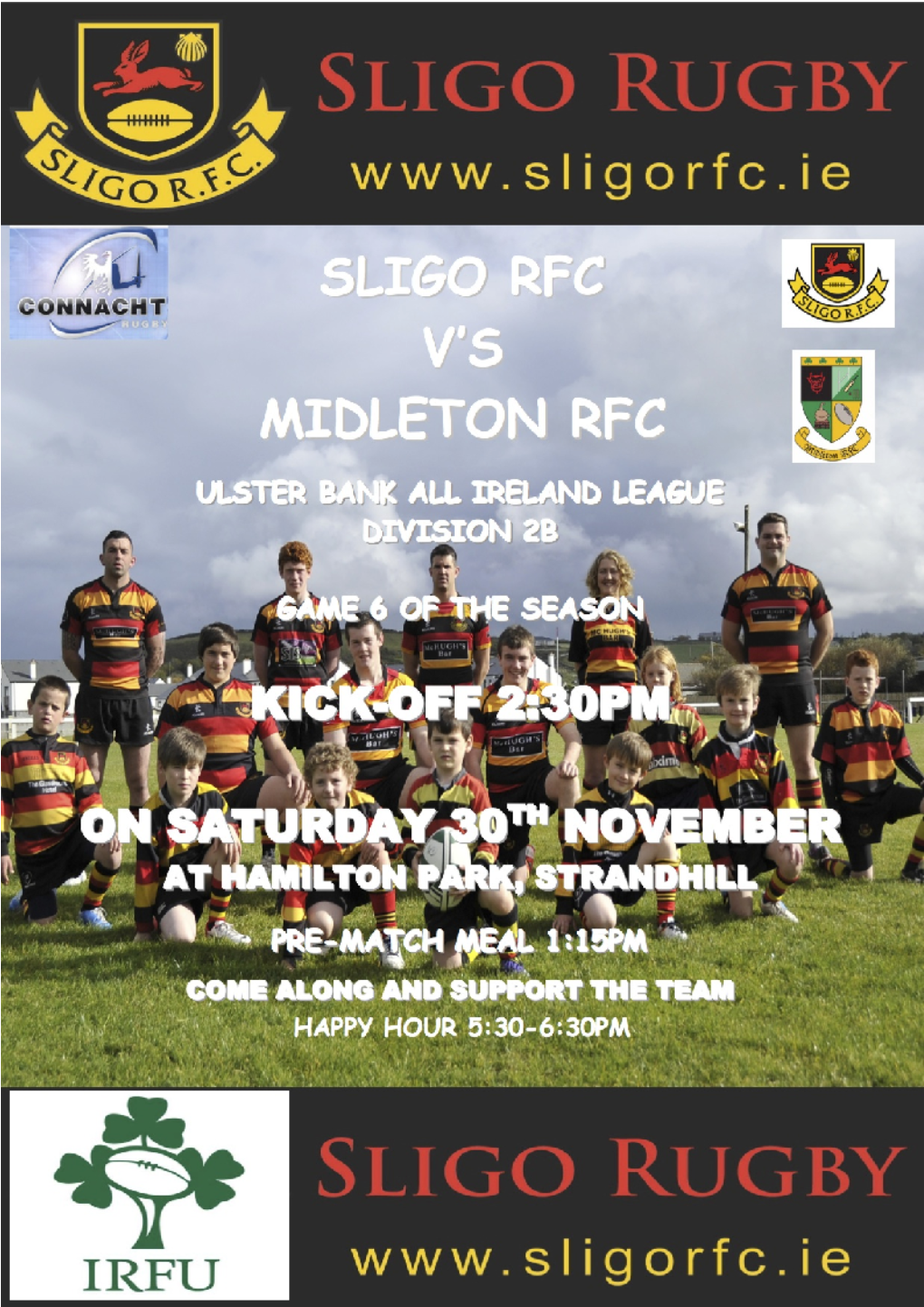 Sligo RFC V Midleton RFC – Nov 2013 – Match Programme