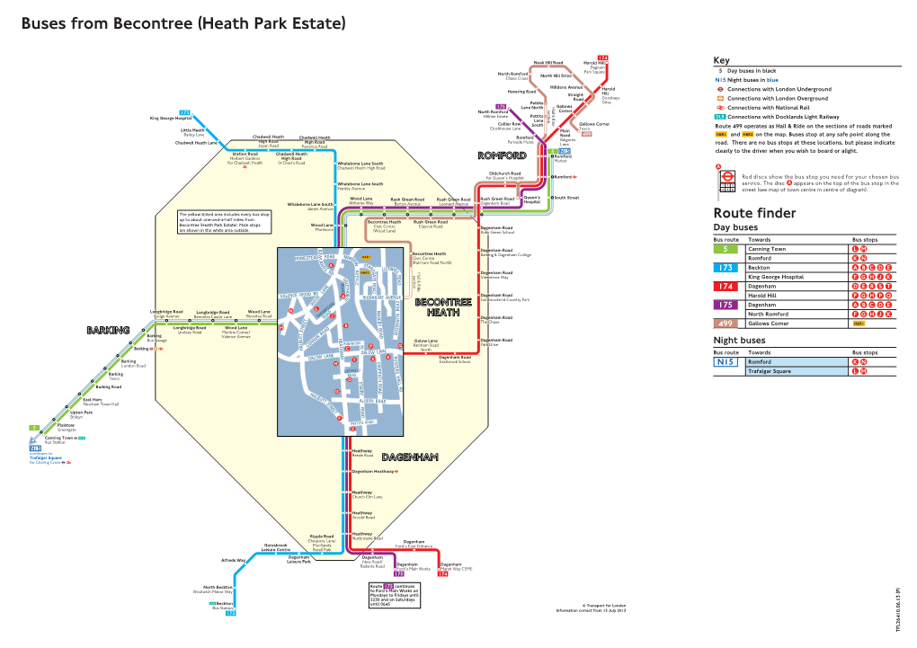 Buses from Becontree (Heath Park Estate)