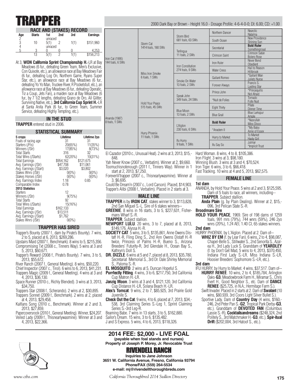 Trappercs404001origjockeyclubpagesent11-8-2013-Nochangeloretta11-27-2013-1207Pm:Layout 1 11/27/13 12:08 PM Page1