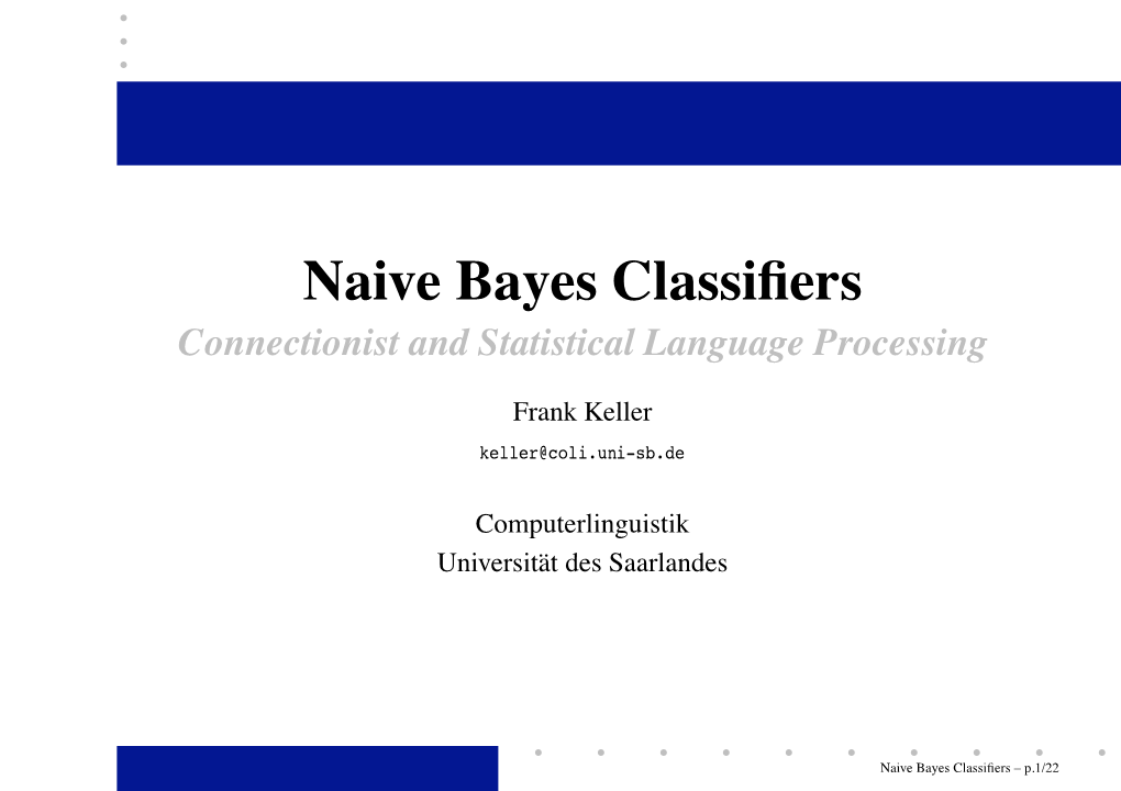 Naive Bayes Classifiers