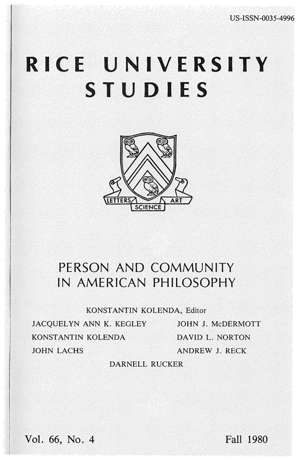 Person and Community in American Philosophy