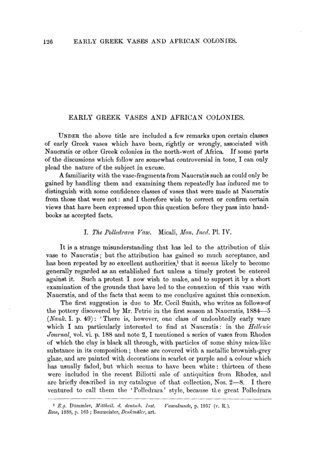 126 Early Gkeek Vases and African Colonies. Early