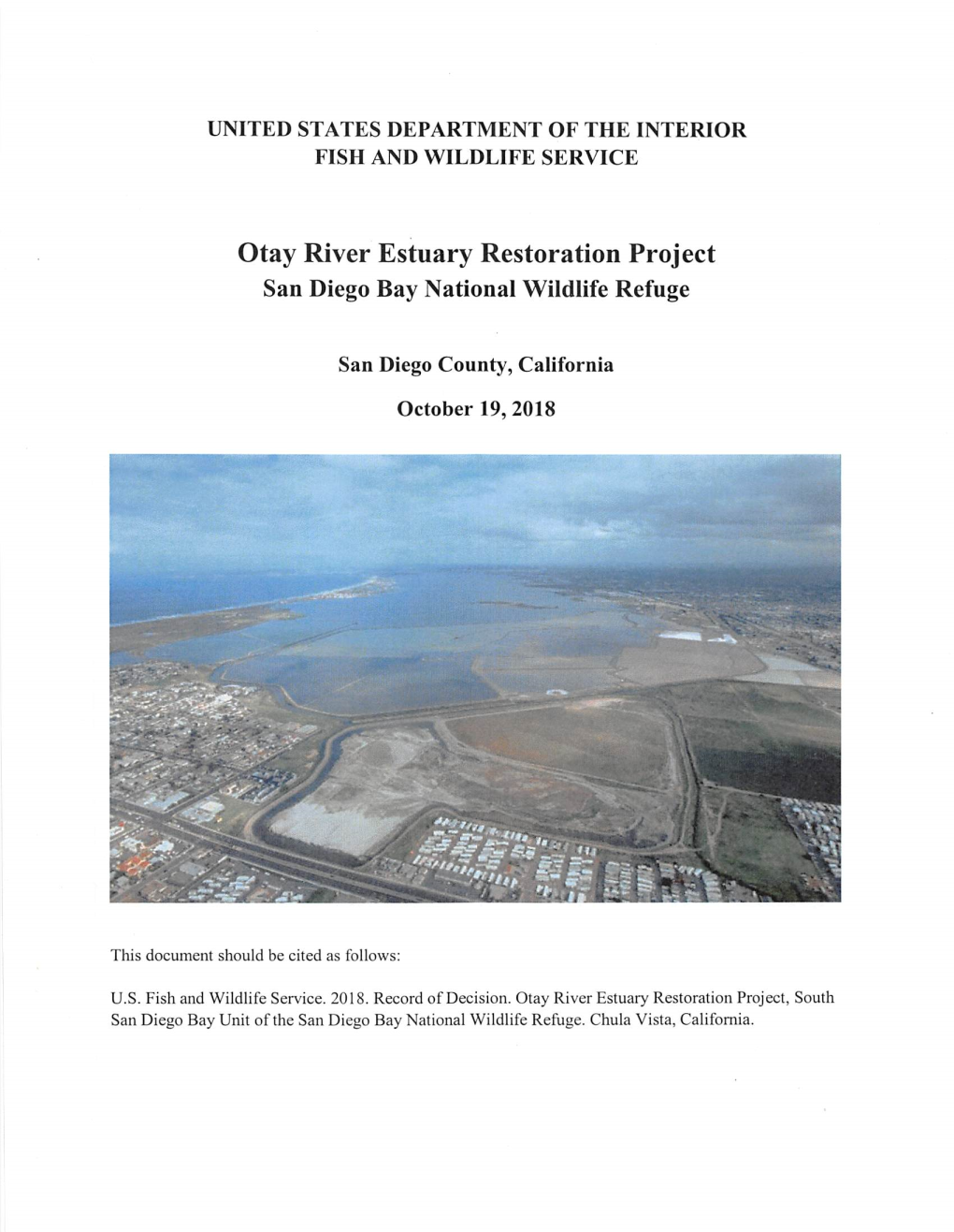 Otay River Estuary Restoration Project San Diego Bay National Wildlife Refuge