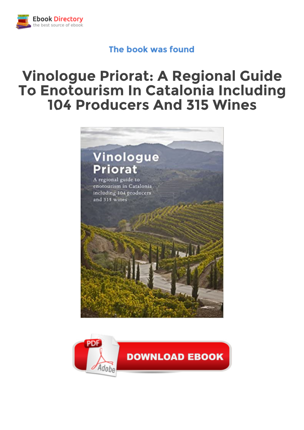 Free Ebook Library Vinologue Priorat: a Regional Guide To