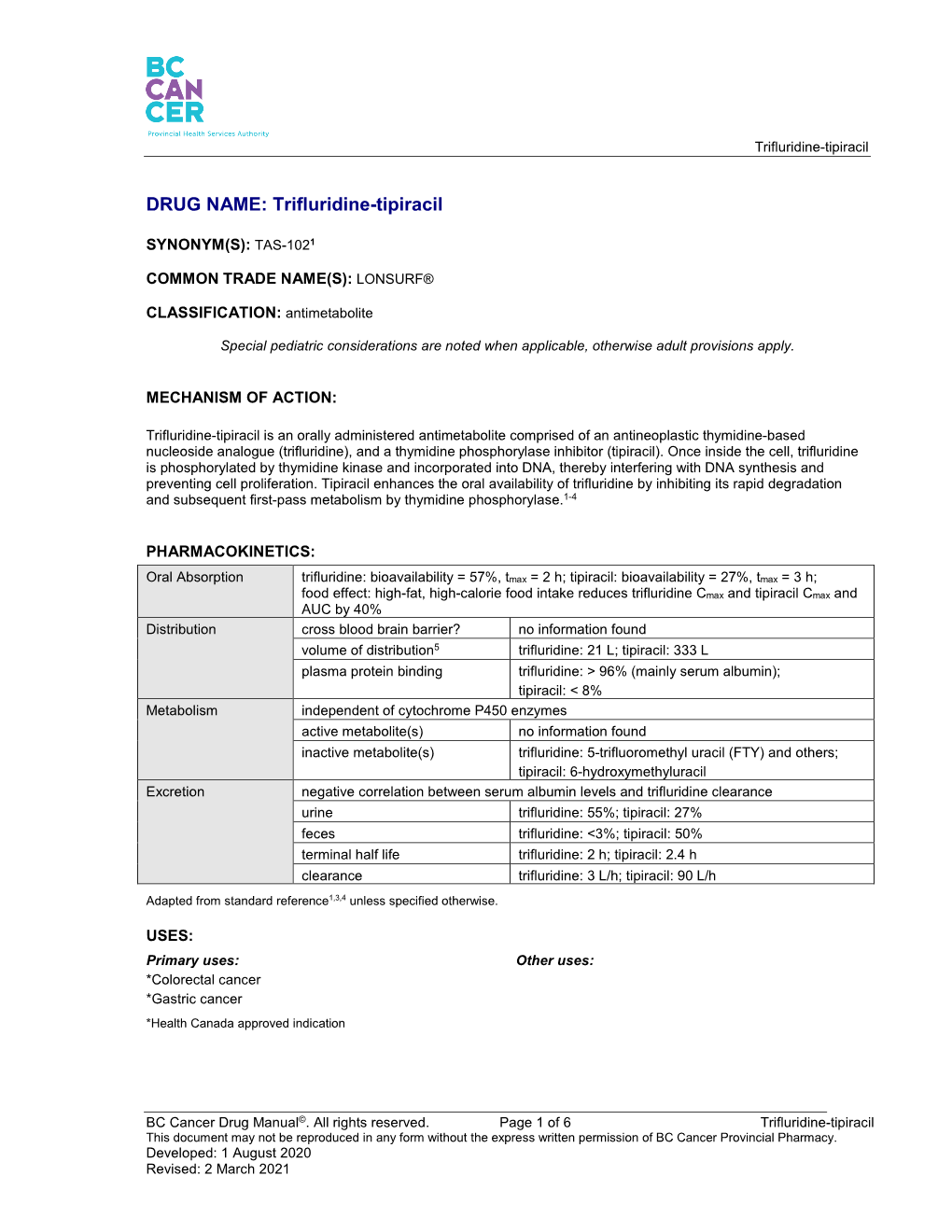 Trifluridine-Tipiracil