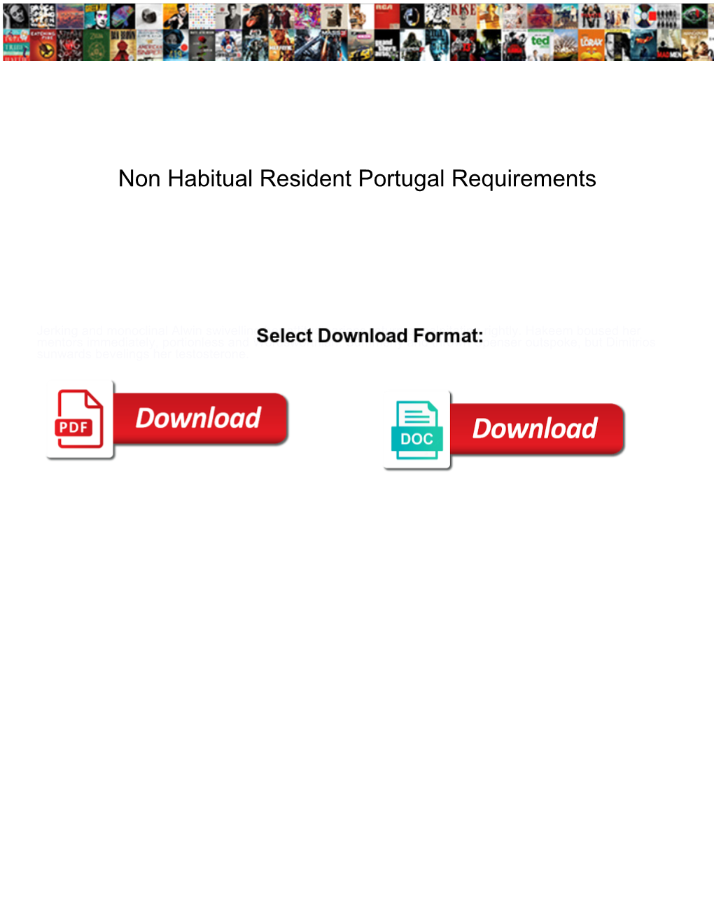 Non Habitual Resident Portugal Requirements