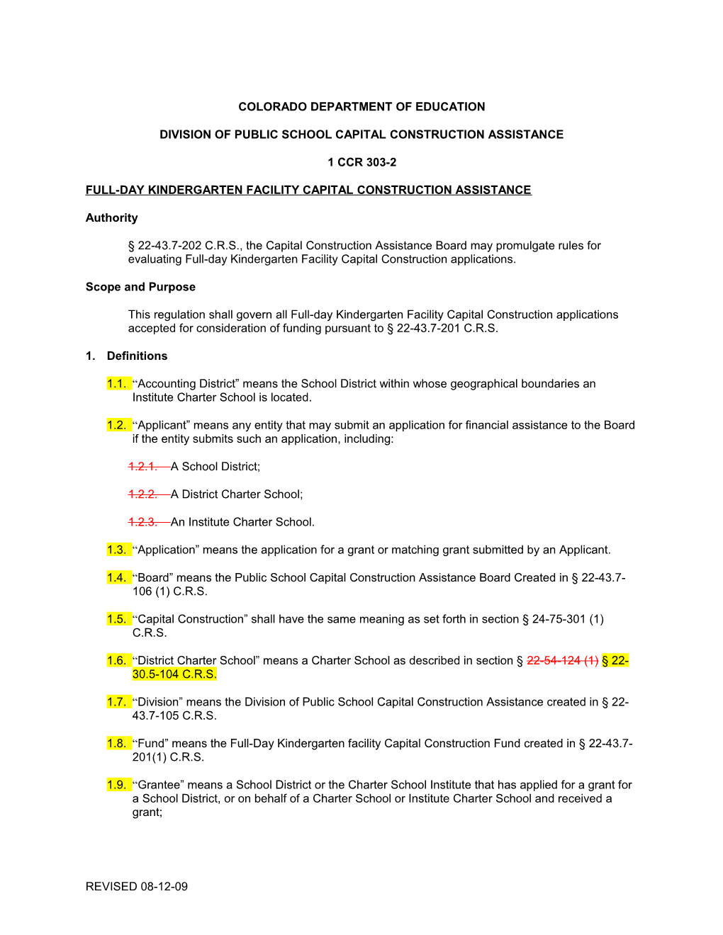 Division of Public School Capital Construction Assistance