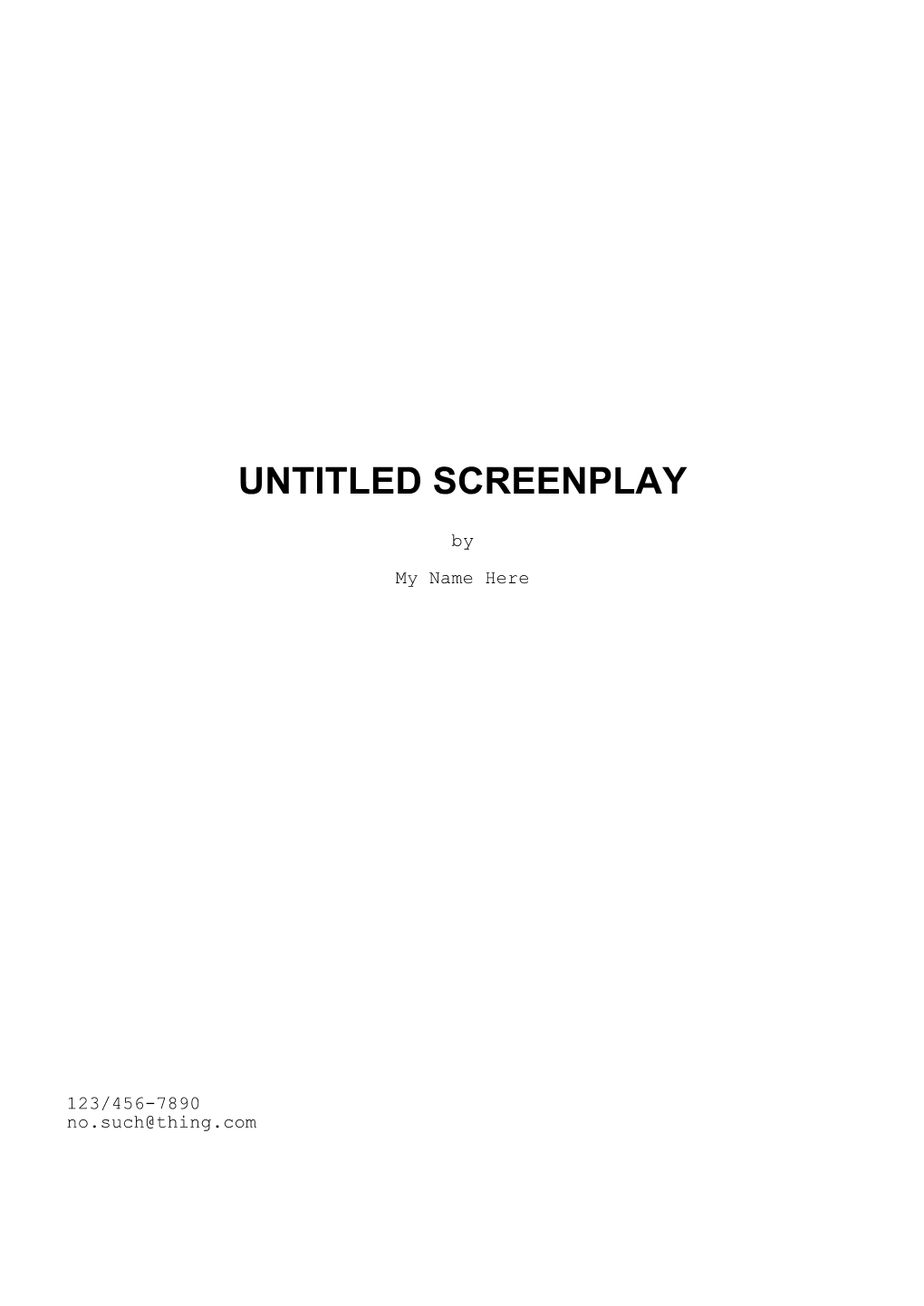 Untitled Screenplay