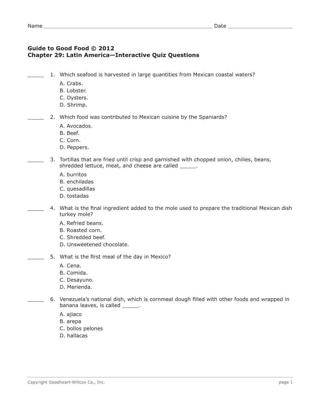 Chapter 29 Interactive Quiz