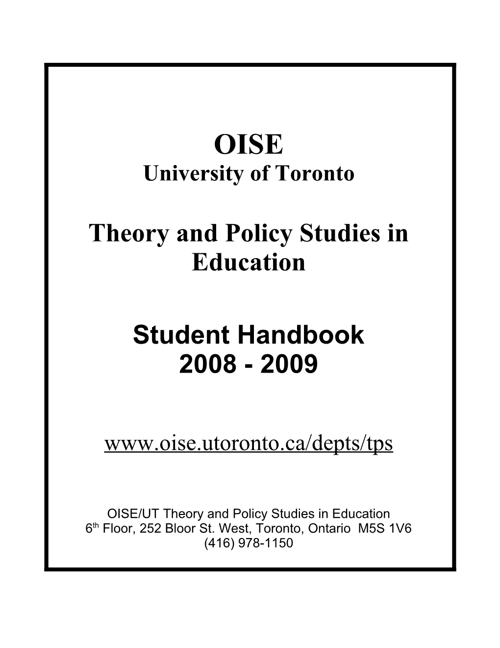 Theory and Policy Studies in Education