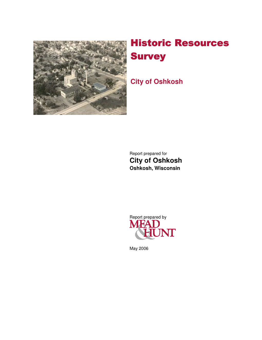 Historic Resources Survey, City Of