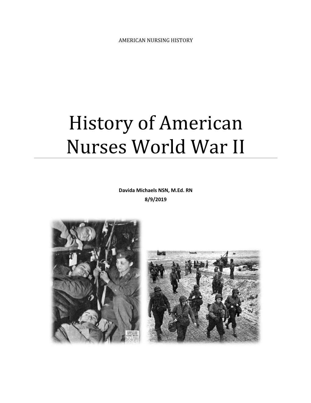 History of American Nurses World War II