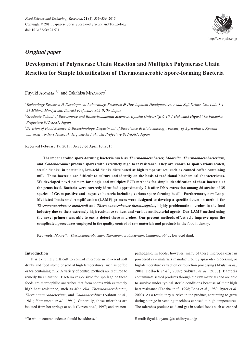 Original Paper Development of Polymerase Chain Reaction And