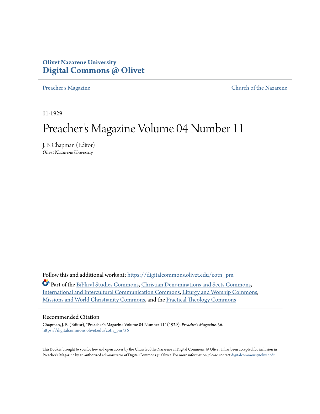 Preacher's Magazine Volume 04 Number 11 J
