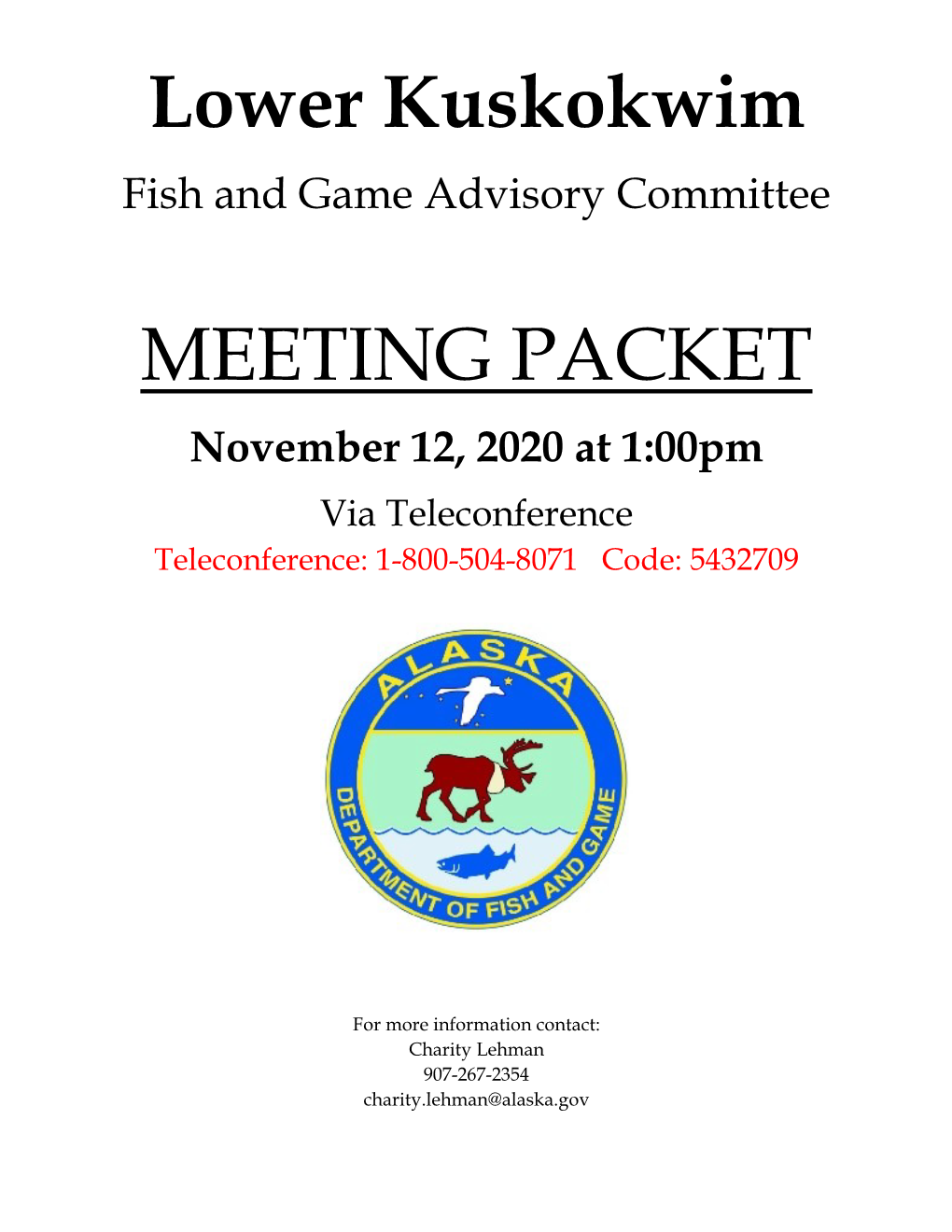 Lower Kuskokwim MEETING PACKET