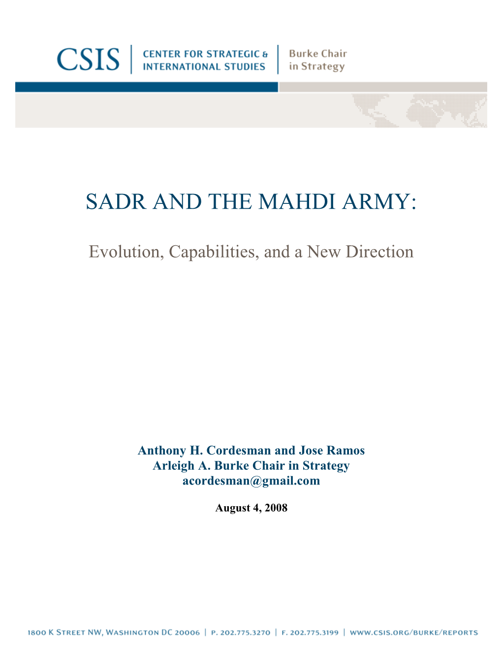 Sadr and the Mahdi Army