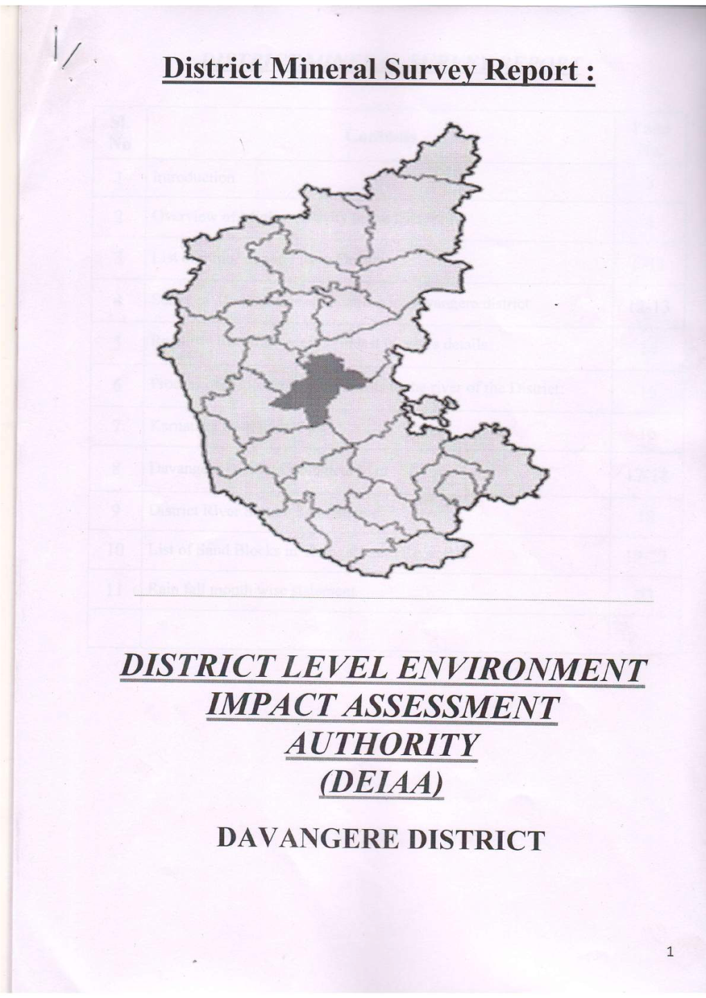 1 District Mineral Survev Report