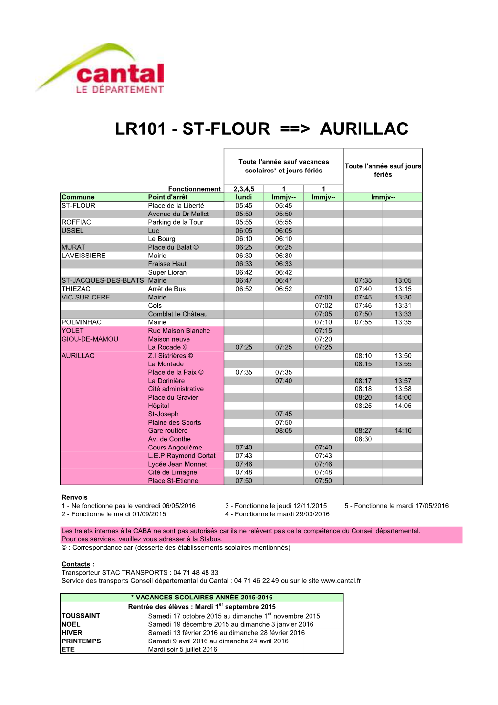 Lr101 - St-Flour ==> Aurillac