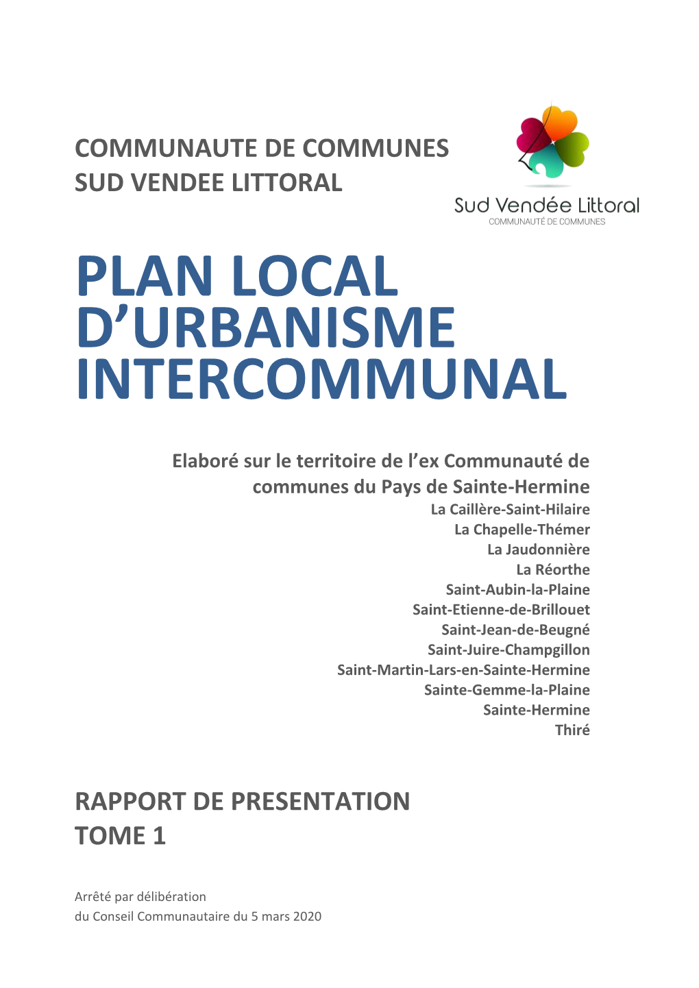 Plan Local D'urbanisme Intercommunal