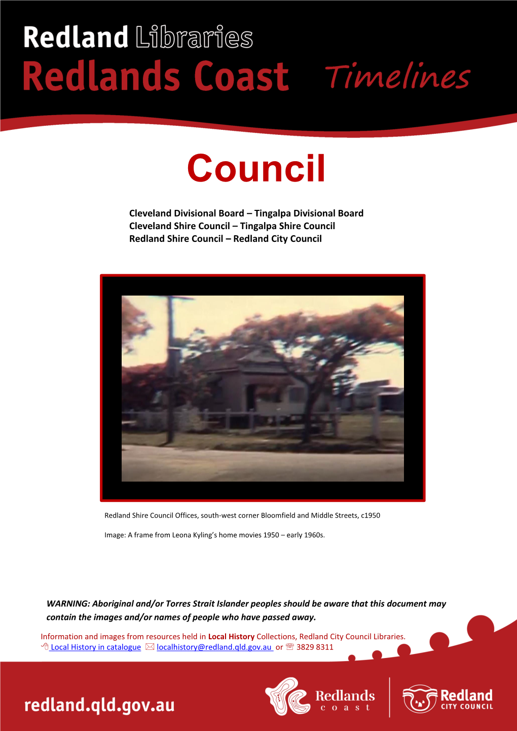 Redland City Council Timeline