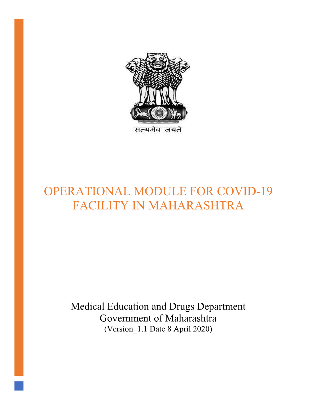 Operational Module for Covid-19 Facility in Maharashtra