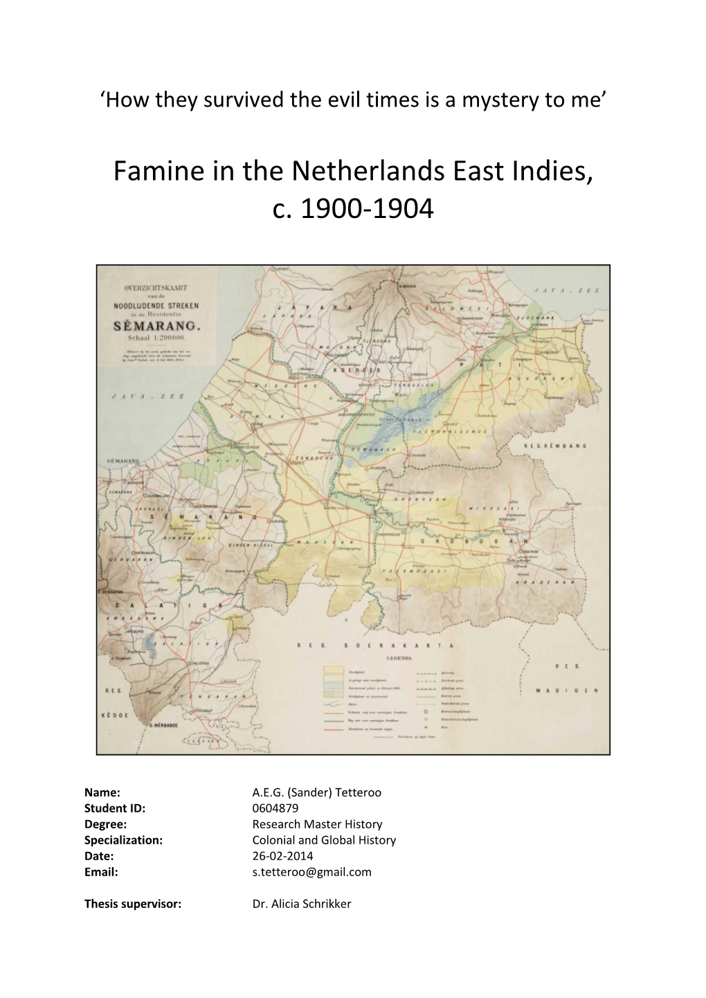 Famine in the Netherlands East Indies, C. 1900-1904