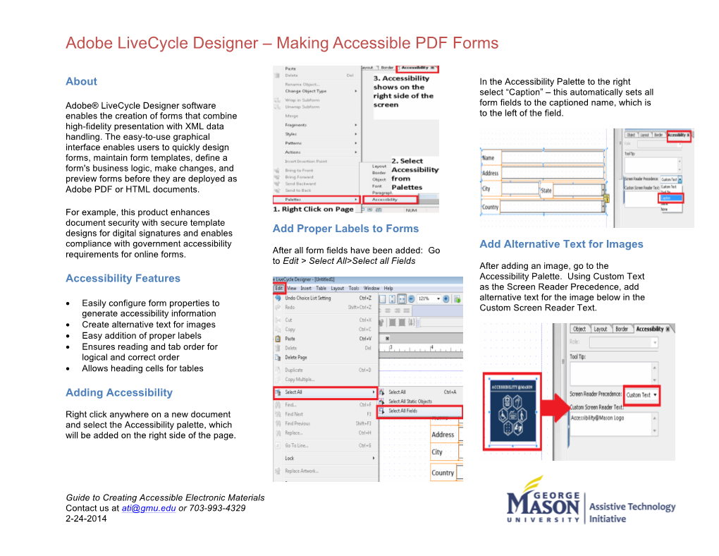 Adobe Livecycle Designer – Making Accessible PDF Forms